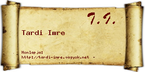 Tardi Imre névjegykártya