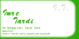 imre tardi business card